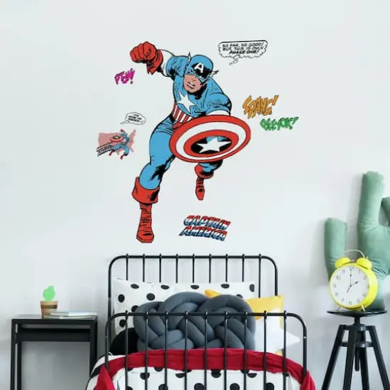 RoomMates Marvel Classic Captain America Comic Peel & Stick Giant Wall Decal {4}