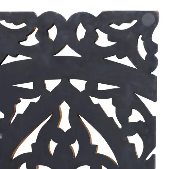 36" Brown Wood Traditional Floral Wall D&eacute;cor Set {6}