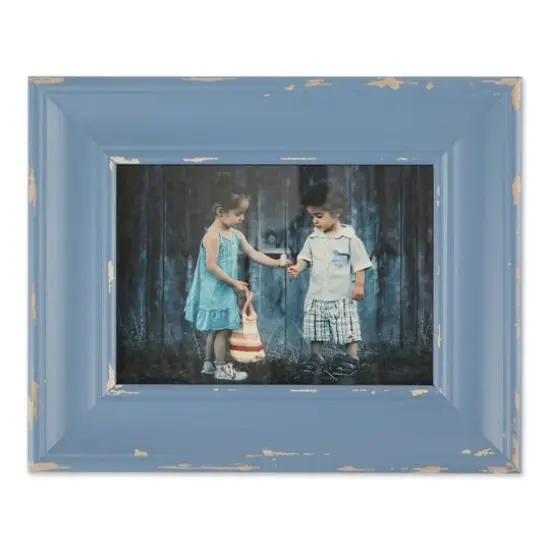 DII&reg; Antique Stonewash Blue Distressed 5" x 7" Farmhouse Picture Frame {7}