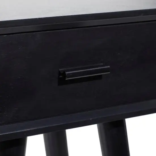 28" Black Pine Modern Accent Table {6}
