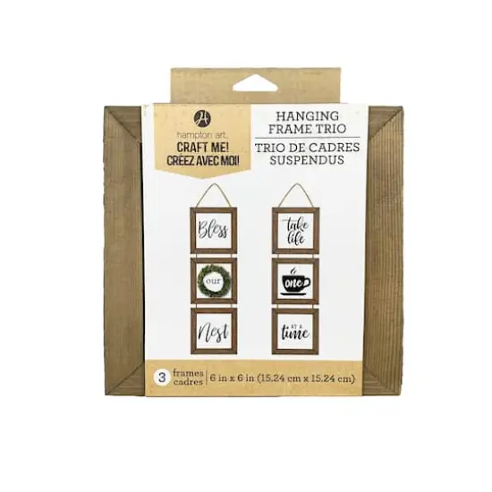 Hampton Art&trade; Rustic 6" x 6" Framed Hanging Trio {1}