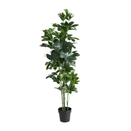 5ft. Potted Green Faux Foliage Artificial Money Tree {3}
