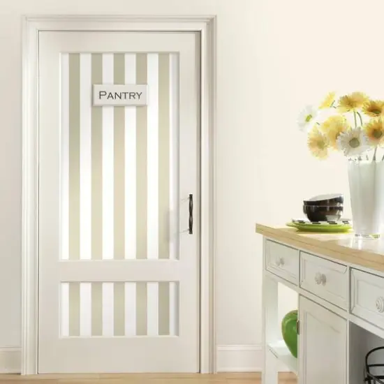 RoomMates Awning Stripe Peel & Stick Wallpaper Pearl Neutral {6}