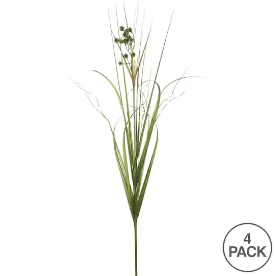 4 Pack: Green Grass With Pomp Balls Spray {4}