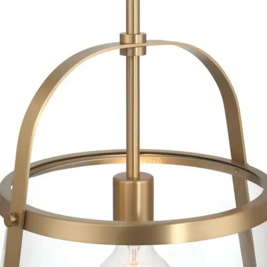 Hello Honey&reg; Fallon Gold Vintage Metal & Clear Glass Ceiling Light {8}