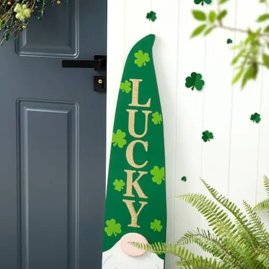 Glitzhome&reg; 42" St. Patrick's Wooden Gonme Porch Decor {5}