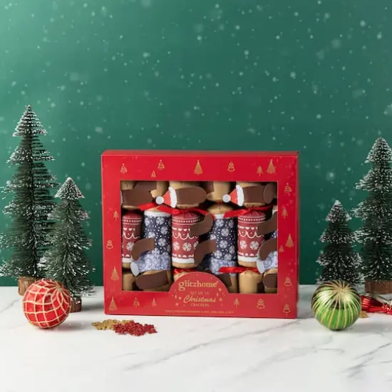 Glitzhome&reg; 12PK 1.5"D x 10"H Dogs Christmas Party Crackers with Gift Contents {3}