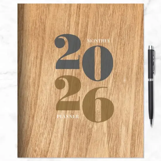 2026 Washed Oak Large Monthly Planner {5}