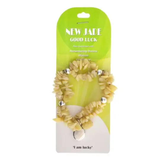 John Bead New Jade Green Natural Stone 2-Strand Bracelet with Circle Charm {5}