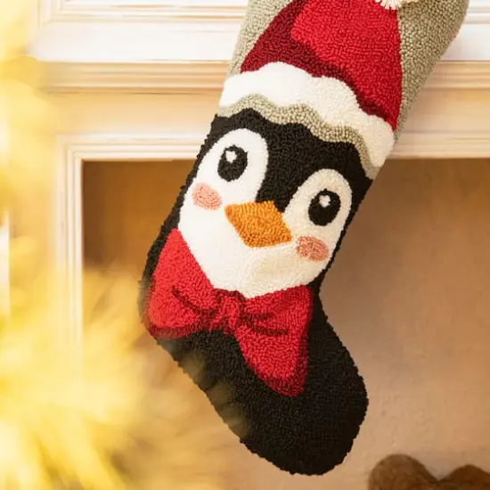 Glitzhome&reg; 20.5" Polar Bear & Penguin Hooked Stocking Set {7}