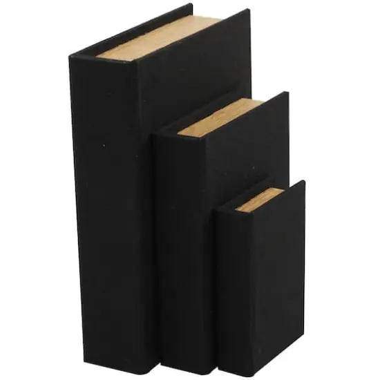 Black Linen Faux Book Box Set {1}