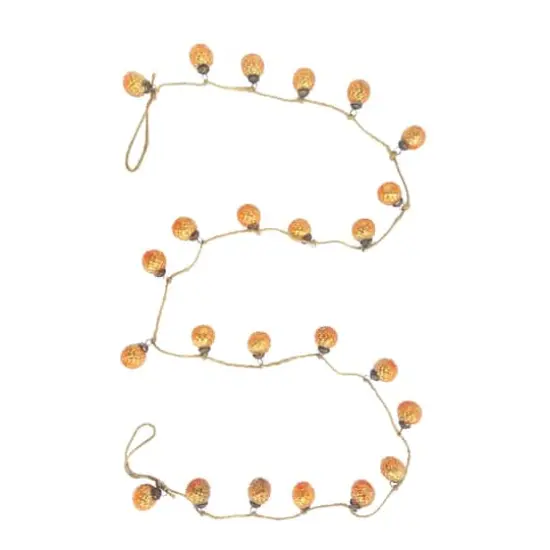 Hello Honey&reg; 6ft. Apricot Embossed Mercury Glass Ball Ornament Garland on Jute String {1}