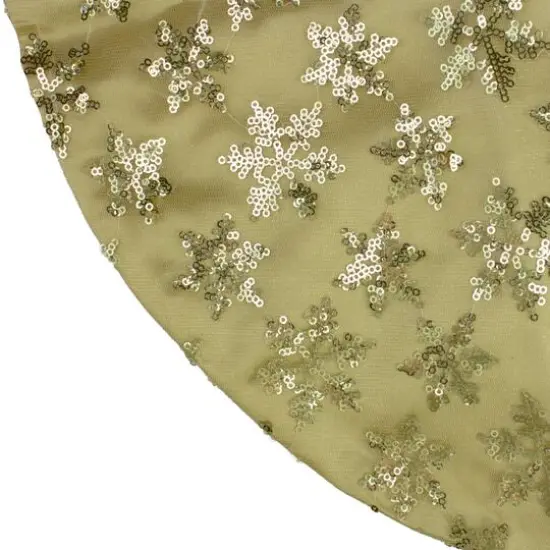 20" Gold Sequin Snowflake Mini Tree Skirt {5}