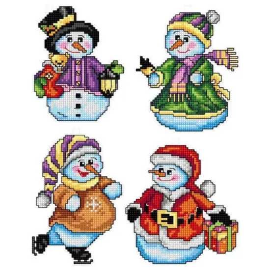 Crafting Spark Snowmen Plastic Canvas Counted Cross Stitch Kit {1}