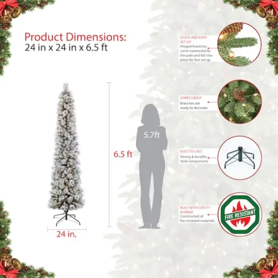 6.5ft. Pre-Lit Portland Pine Artificial Christmas Tree, Clear Lights {6}