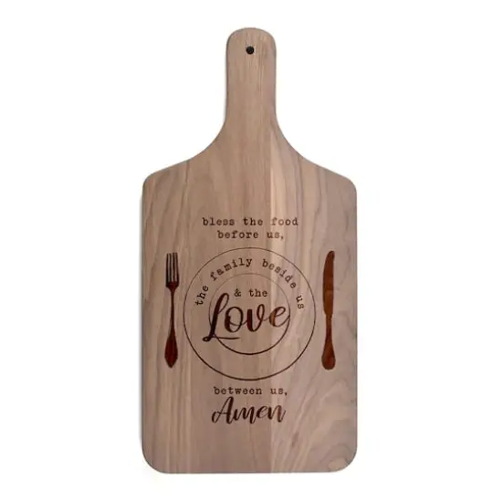 17" Food Before Us Walnut Paddle Cutting Board {1}