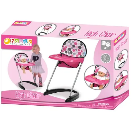 Hauck Pink Dot Doll High Chair With Front Tray & Safety Harness {5}