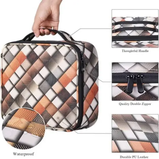 NEX&trade; Black Adjustable Waterproof Travel Makeup Bag with Dividers {5}