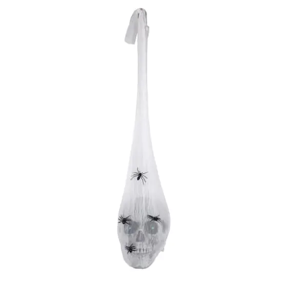 27" Animated Sound Activated Halloween Hanging Skull {1}