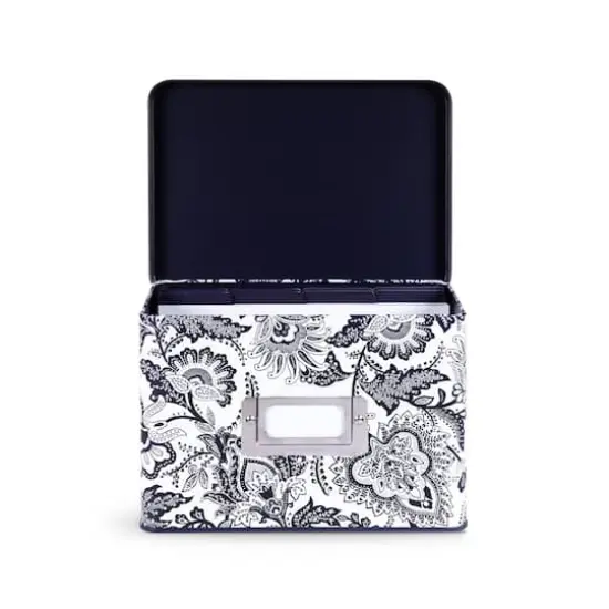 Vera Bradley&reg; Java Navy White Recipe Tin Box {1}