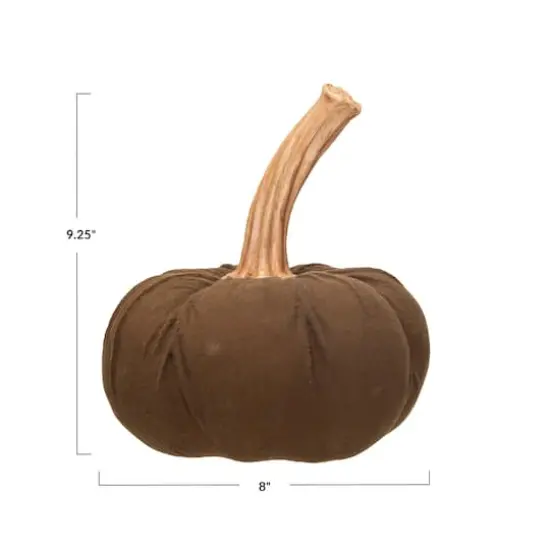 Hello Honey&reg; 9.25" Brown Flocked Pumpkin Accent {4}