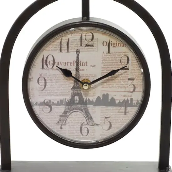 11" Black Metal Vintage Hanging Clock Set {11}