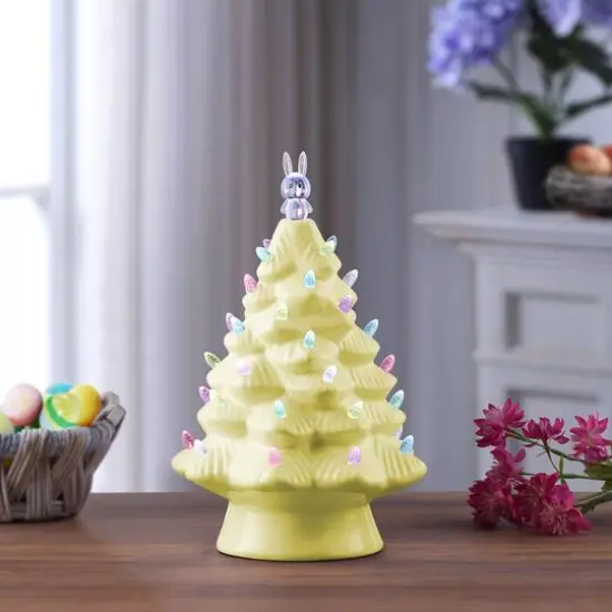 Mr. Cottontail Yellow 13" Ceramic Easter Bunny Tree {3}