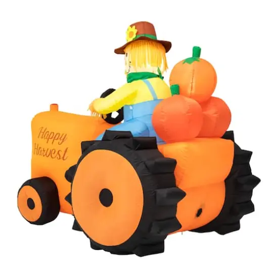 Glitzhome&reg; 7ft. Fall Lighted Inflatable Tractor D&eacute;cor {6}