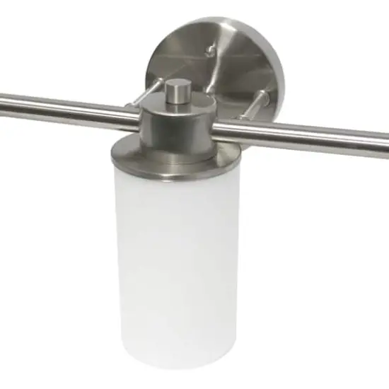 Lalia Home Essentix 3-Light White Shade Vanity Brushed Nickel {9}