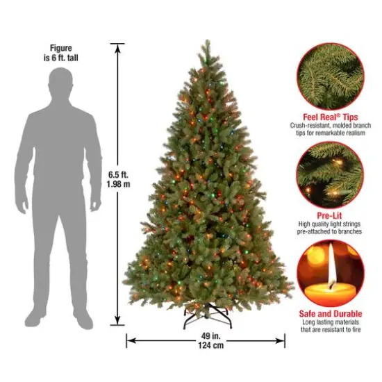 6.5ft. Pre-Lit Downswept Douglas&reg; Fir Tree, Multicolor Lights {6}