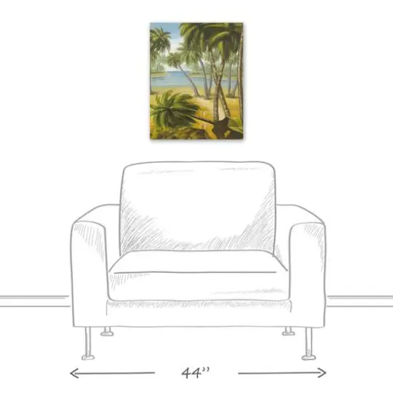 Peaceful Beach 16" x 20" Canvas Wall Art {4}