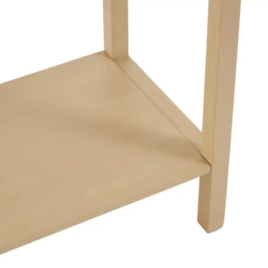 35.5" Beige Wood Handmade 2-Drawer Console Table with Black Handles {5}