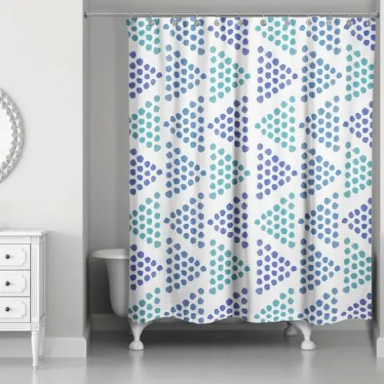 Dotted Triangle Shower Curtain Blue {3}