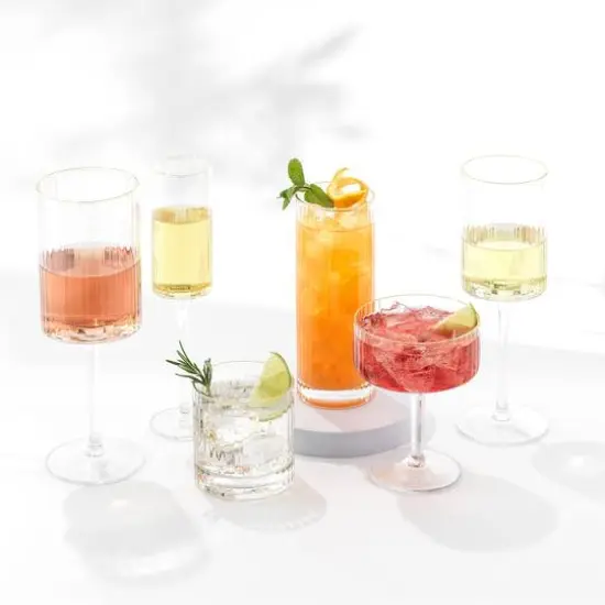 JoyJolt&reg; Christian Siriano 11.5oz. Optic Gold Rim White Wine Glasses, 4ct. {5}