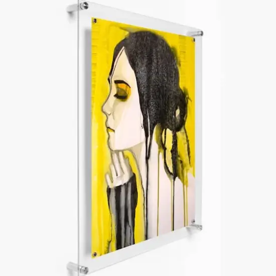 Wexel Art Single Panel Clear Acrylic Floating Wall Frame & Magnets with Silver Hardware {4}