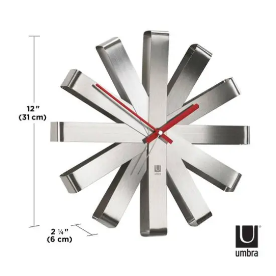 Umbra 12" Steel Ribbon Round Wall Clock {6}