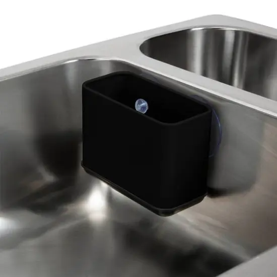 Kitchen Details Matte Black Sink Caddy with Suction Cups {6}