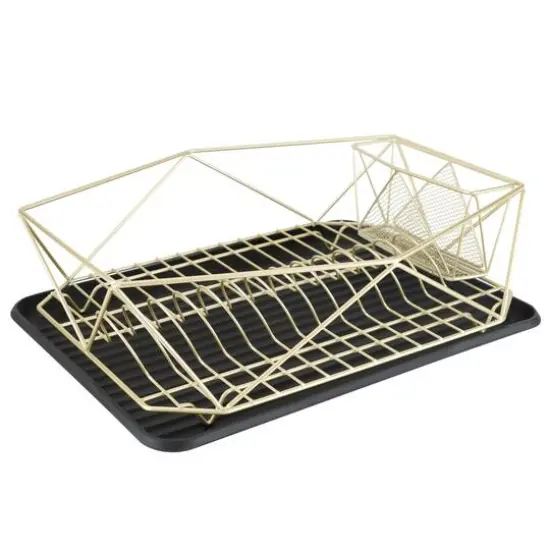 Kitchen Details 18.5" Geode Dish Rack Satin Gold {4}