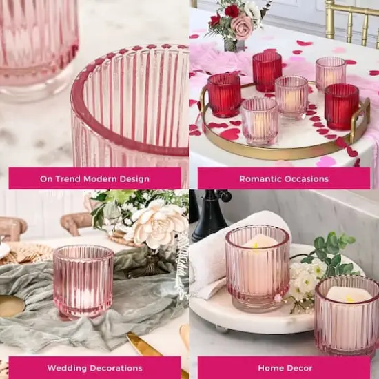 Kate Aspen&reg; Ribbed Glass Votive Candle Holder Set {8}