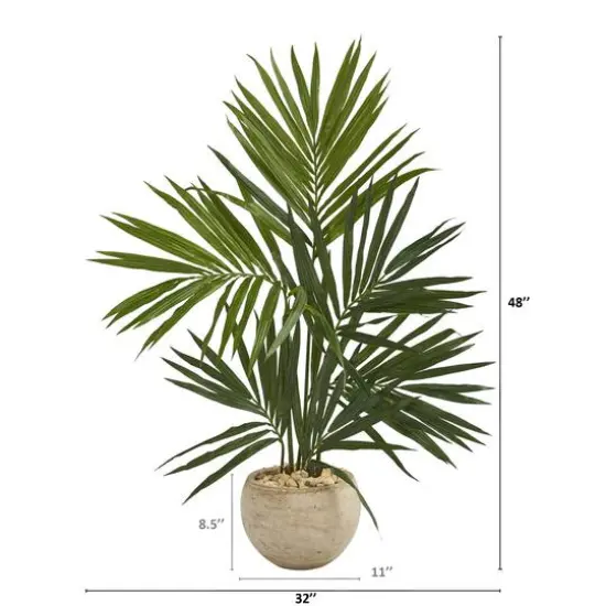 4ft. Kentia Palm Tree in Round Sand Colored Planter {3}