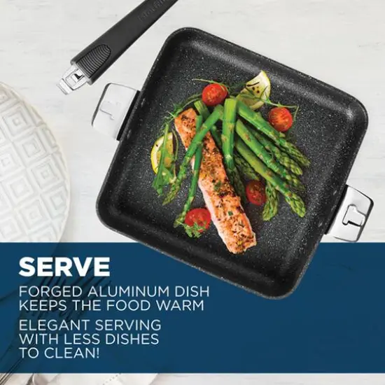 The Rock&reg; by Starfrit&reg; 9" Fry Pan & Square Dish with T-Lock Detachable Handle {9}