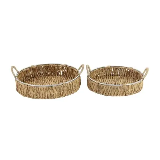 Brown Sea Grass Coastal Style Tray Set {3}