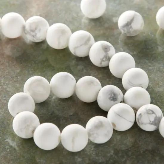 Matte White & Gray Howlite Round Beads, 6mm by Bead Landing&trade; {3}