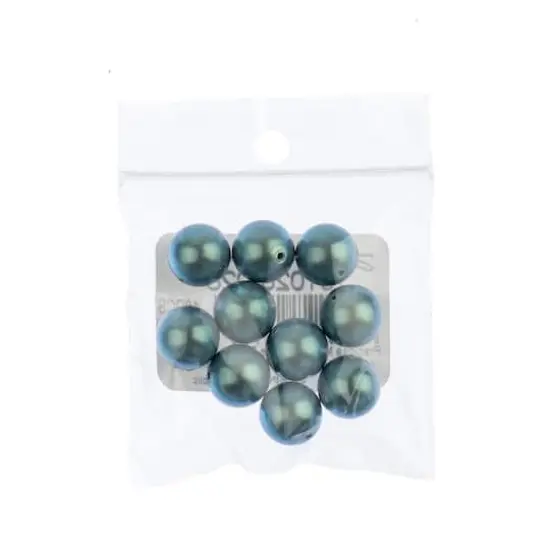 Preciosa Maxima 10mm Pearlescent Glass Nacre Pearls, 10ct.Pearlescent Blue {3}