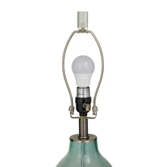 Teal Glass Table Lamp Set of 2 16", 25" {6}