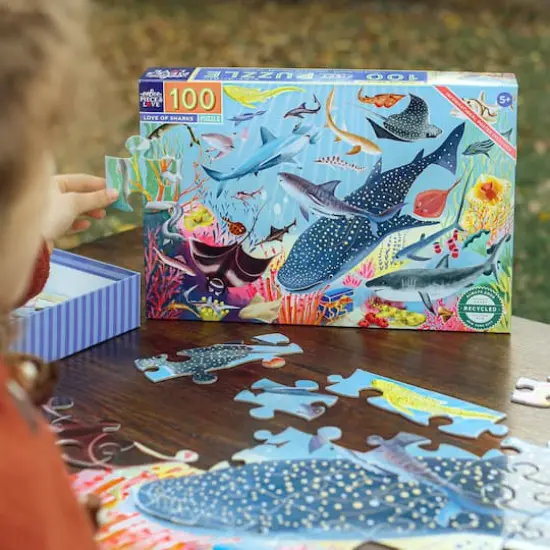 eeBoo Love of Sharks 100 Piece Puzzle with Poster {4}
