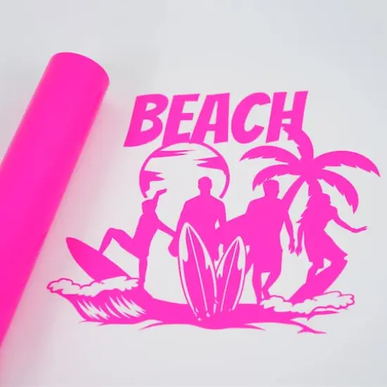 Glow-in-the-Dark Heat Transfer Vinyl by Make Market&reg; Atomic Pink {4}