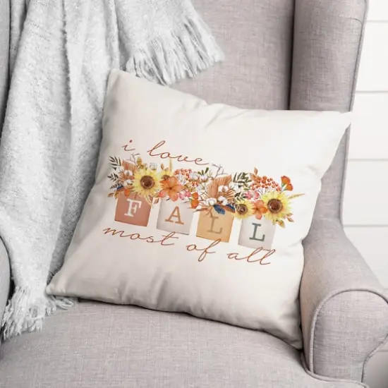 Love Fall Bouquet Throw Pillow {3}