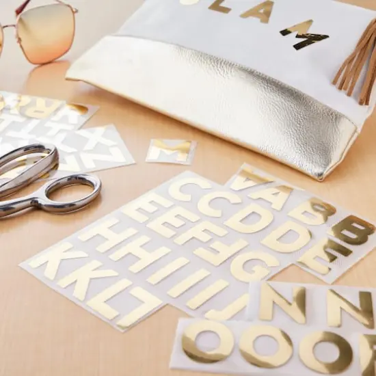 Gold Foil Block Alphabet Iron-On Transfers by Make Market&reg; {3}