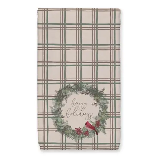 Happy Holidays Plaid Tea Towel Set {3}